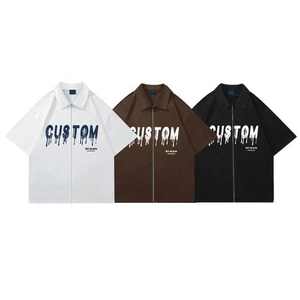 เสื้อยืดสำหรับทุกเพศเสื้อยืดพิมพ์ลายหน้าจอแบบมีซิปรูดซิปออกแบบโลโก้ได้ตามต้องการ - Product Image 4