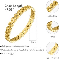 Bracelet Chaîne Maillons en Acier Inoxydable Plaqué Or 18K de Haute Qualité pour Femme - Collection Mode B202165