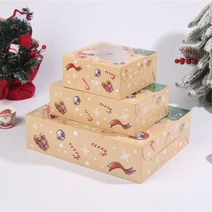 Özel baskılı kırmızı beyaz Kraft kağıt ambalaj <span class=keywords><strong>2</strong></span> 4 6 12 delik açık pencere ile noel Cupcake kutuları - Product Image 2