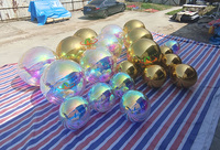 Ballon suspendu gonflable or et argent miroir personnalisé grande boule gonflable réfléchissante