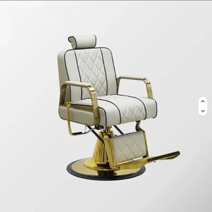 Silla de Barbería Retro de Altura Ajustable, Taburete de Salón para Corte de Cabello y Contorno Facial, Estilo Vintage - Product Image 1