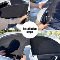 2 Pièces Pare-Soleil de Voiture pour Vitre Latérale, Housse Anti-UV en Maille Respirante avec Fermeture Éclair, Accessoires d'Écran de Fenêtre Auto pour Voitures