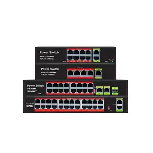 Factory wholesale POE switch 24V power supply 15V Gigabit 4/8/16/24 port 100M intelligent industrial security monitoring