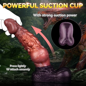 YOCY 14 Inches Big Animal Dildo Fantasy Cock Silicone Soft Dildo with Suction Cup Female <b>Masturbate</b> Sex Toys for Men - Product Image 5
