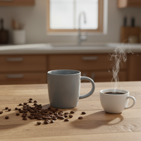 Service de table en grès Guangda, ensemble moderne gris en céramique, assiettes, bols et tasses |   Compatible lave-vaisselle, micro-ondes et four, anti-fuite