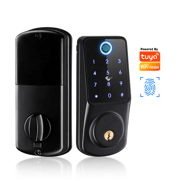 Smart Door Lock Custom Wireless WiFi Keyless Door Lock by Tuya App Reader Code Card Fingerprint Door Lock