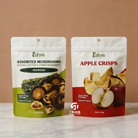 Op maat gemaakte digitale print gedroogde vruchten groenten fruitchips babyvoeding kauwgom herbruikbare zip-verpakking zak kleine minimale bestelhoeveelheid bodem