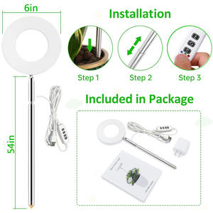 Anneau d'ange de 6 pouces LED lumière de croissance de plante d'intérieur fleur en aluminium <span class=keywords><strong>vert</strong></span> charnu SMD Source couleur 3000K pour la croissance du soleil - Product Image 3
