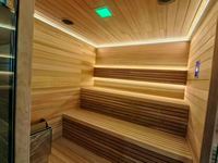 Ruang Sauna Kayu Mewah Kabin Sauna Dalam & Luar Ruangan dengan Pintu Kaca