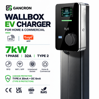 Borne de recharge murale pour véhicules électriques Wallbox AC Type 2 7kW RFID 32A sans câble, station de charge murale pour VE avec prise