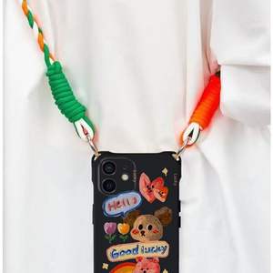 Petit chien ours pour iPhone 15 ProMax étui à bandoulière paquet complet 14 corde suspendue 13 étui souple à quatre coins 12 étuis pour téléphone portable - Product Image 4