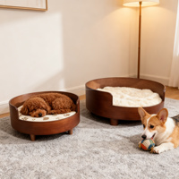 Canapé-lit pour chien en peluche avec coussin en mousse à mémoire de forme et polaire, imperméable, lavable, confortable, pour chiens et chats, utilisation intérieure, toutes saisons