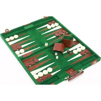 Jeu de backgammon de luxe de créateur, 18 pouces, en vinyle, portable, table de jeu de backgammon en velours de haute qualité, unisexe, pour enfants