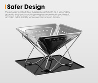 Barbecue portable pliant en acier inoxydable pour extérieur, jardin, camping, foyer, grillades au charbon de bois
