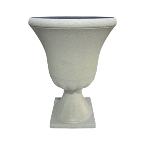 ローマ風PP製壺型プランター、排水穴付き、軽量で耐久性のあるヴィンテージ風彫刻入り正方形台座、16インチ、マット仕上げのフラワーポット - Product Image 4