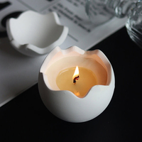 Bougie d'aromathérapie personnalisée avec date de naissance, bougie en céramique en forme d'œuf