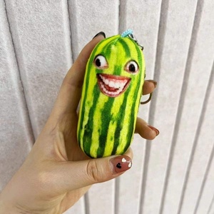 Watermelon Strips Plush Keychain Watermelon Design Keychain Fruit <b>Doll</b> Keyrings Gift <b>Accessory</b> for Birthdays and Parties - Product Image 5