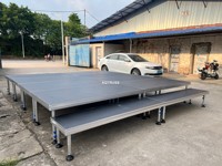 Escenario Portátil de Aluminio Ajustable para Exteriores, Plataforma Modular con Cubierta Antideslizante para Iluminación, Exhibición de Truss, Multiusos para Eventos