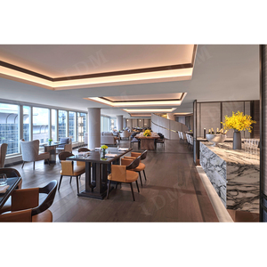 Bàn nhà hàng gỗ rắn hiện đại IDM với ghế sofa và quầy bar cho mục đích thương mại - Product Image 3