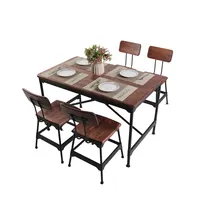 Bahçe alüminyum ve ahşap yemek masası seti 6 sandalyeler antika mobilya setleri olay masaları ve sandalyeler masaları açık