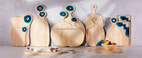 Ensemble de plateaux de service en bois d'érable dur Woodsun