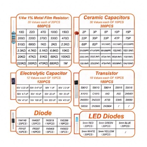 6 Kinds Components <b>Kit</b> Resistance Electrolysi Capacitor Triode Diode To-92 LED Mixed <b>DIY</b> Repair Experiment Electronic Components - Product Image 2