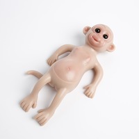 Figurine réaliste de singe reborn en silicone solide de 21 cm, jouet singe extensible, figurine de bébé singe réaliste pour enfants
