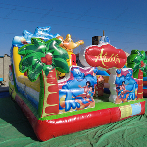 ปราสาทเป่าลมสำหรับเด็กอลาดินมีพื้นที่สไลด์และปีนเขา - Product Image 4