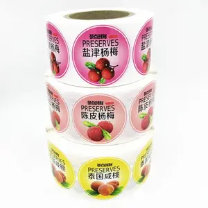 Özelleştirilmiş kuru meyve paketleme barkod parlak laminasyon basınca duyarlı yapışkan kağıt yapışkan etiket rulo