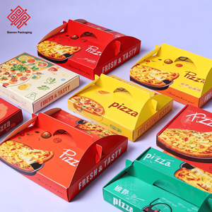 Baoren กล่องพิซซ่าพับได้8-12 ", กล่องใส่พิซซ่าพร้อมกล่องสีแบบกำหนดเองเป็นมิตรกับสิ่งแวดล้อมกล่องใช้แล้วทิ้งสำหรับอาหารเด็กและเคี้ยวหมากฝรั่ง - Product Image 3