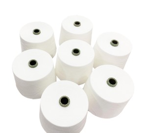 เส้นด้ายดิบสีขาวแกน sapndex <span class=keywords><strong>80</strong></span>/20โพลีเอสเตอร์/viscose TR ผสมสำหรับถักและทอผ้าผ้ายีนส์ - Product Image 1
