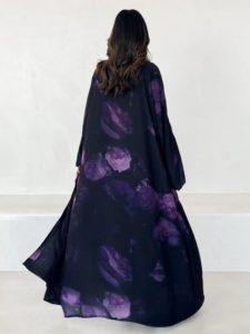 Abaya musulmane élégante LEDUO pour l'Aïd et le Ramadan, imprimé floral luxueux, en mousseline respirante, modeste - Product Image 3