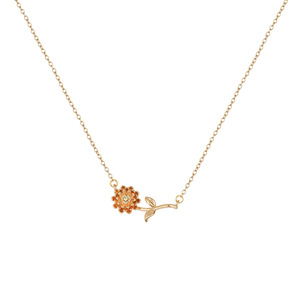 Collar con Colgante de <span class=keywords><strong>Flor</strong></span> 3D de Cobre y Circonita, con Piedra de Nacimiento, para Mujer, Personalizable, <span class=keywords><strong>Flor</strong></span> de Nacimiento de Diciembre - Product Image 3
