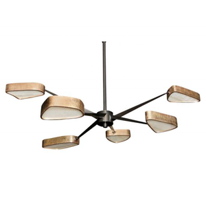 Su misura moderna pietra di alabastro spagnolo naturale <span class=keywords><strong>ragno</strong></span> sei braccia oro lamina lampada pendente Villa soggiorno Hotel ristorante lampadario - Product Image 2