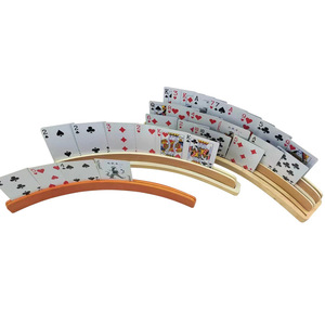 Wooden Playing Card <b>Holder</b> <b>Bow</b> Shaped 2 Layer 33x6.5x1 Cm Pine Material For Card Display And Storage - Product Image 1