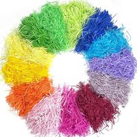 Déchets de papier raphia multicolores et brins de confettis froissés pour l'emballage cadeau DIY et le remplissage de paniers