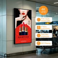 Écran d'affichage numérique LCD commercial à conception modulaire 1200 nits, panneau de menu avec CMS pour hôpitaux, aéroports et commerce de détail