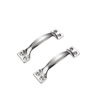 Poignée de meuble en acier inoxydable, forme de arc, polie, moderne, simple, pour porte - Product Image 4