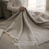 Luxuriöse Woll-Weiche Fleece-Strickdecke Hochwertige Winterdecke Hochwertige Quasten-Fransen Gemütliche Wurfdecke für Wohnzimmer Sofa