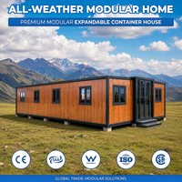 Bungalow préfabriqué de 40 pieds avec sol MGO 30 MPa, 3 chambres, extensible, maison mobile avec salon, cuisine et salle de bain