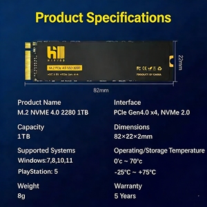 GEESTOR M.2 1TB Disque SSD Interne Métallique Neuf Vitesse de Lecture 7400 Mo/s Vitesse d'Écriture 6600 Mo/s NVMe2.0 PCIe4.0 Pièces Informatiques Internes - Product Image 5