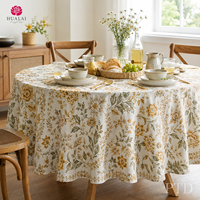 Nappe personnalisée HuaLai, motif floral élégant, imitation coton polyester, pour mariage et réceptions