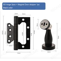 Cerradura cuadrada de Metal para puerta, de aleación de Zinc negro moderno y manija de puerta