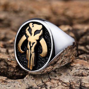 En vente, bijoux punk à la mode, étanche à l'eau, crâne <span class=keywords><strong>de</strong></span> motard, chevalière plaqué or en acier inoxydable, bagues pour hommes - Product Image 3