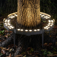 Anneau lumineux solaire pour arbre 60W DC, étanche IP65, en aluminium, pour jardin et aménagement paysager, projecteur LED, batterie LiFePO4 monocristalline