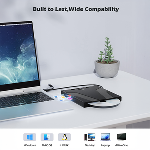 ไดรฟ์บลูเรย์ภายนอกสำหรับแล็ปท็อป เครื่องเขียนแผ่นบลูเรย์แบบพกพา USB 3.0 Type-C รองรับแผ่น CD/BD ความจุ 50G - Product Image 5