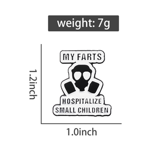Le mie scoregge ricoverano i bambini piccoli "frase divertente smalto spilla maschera antigas zaino distintivo regalo - Product Image 6