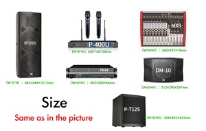 Ensemble complet de haut-parleurs <span class=keywords><strong>multi</strong></span>-gamme, double subwoofer professionnel de <span class=keywords><strong>15</strong></span> pouces 600W, amplificateur de basses passif et actif, mixeur audio - Product Image 3