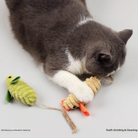 Mainan Kunyah Plush Catnip untuk Kucing & Anak Kucing - Tikus Kayu dengan Infusi Silvervine - Mainan Kunyah Penghilang Kebosanan