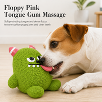 Jouet pour chien en latex naturel, adorable jouet à mâcher en forme de monstre sans dents, jouet de dentition souple pour chiots et chiens de petite et moyenne taille